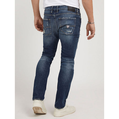 Buy Guess Men Blue Solid Slim Fit Jeans Online