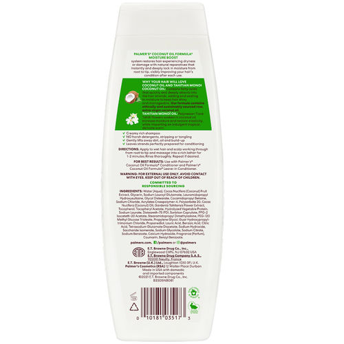 PALMER'S Coconut Oil Moisture Boost Shampoo 400ml – PROPHARM (M) SDN BHD