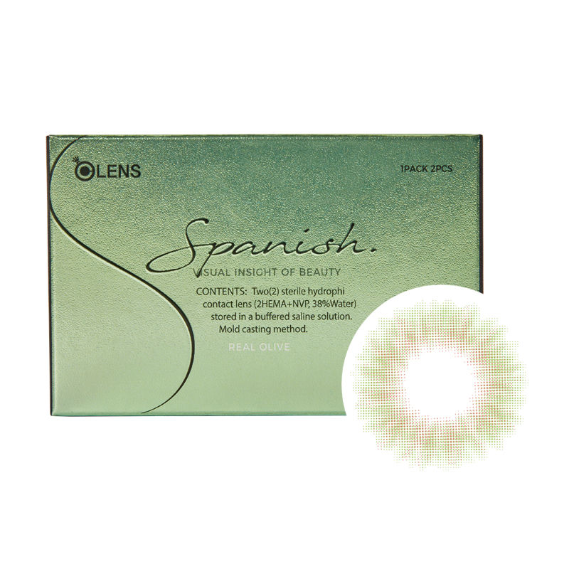 OLens Spanish Real Monthly Coloured Contact Lenses Olive (4.50