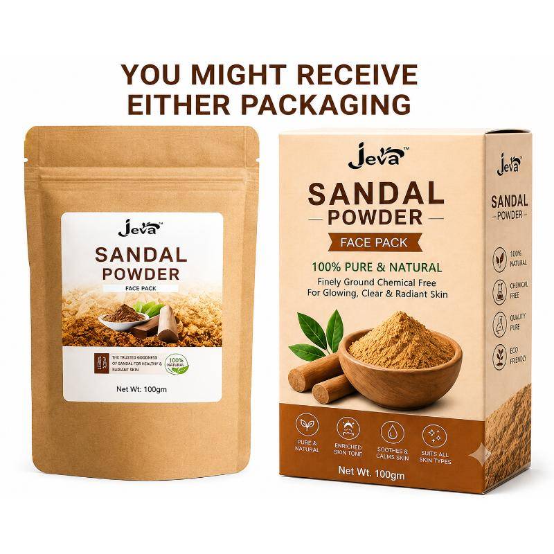 Jeva Sandalwood Powder Face Pack - Skin Brightening & Glow Enhancement