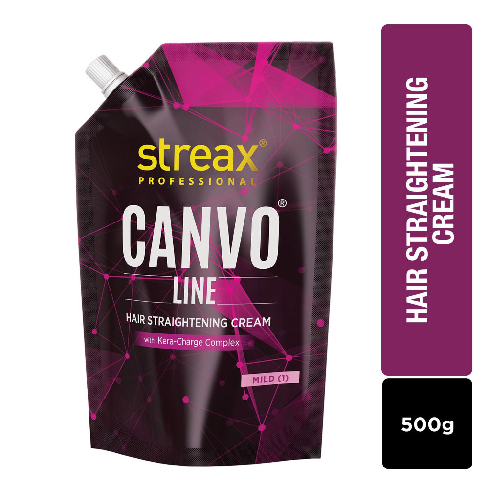 Buy Streax Professional Canvoline hair straightening cream For curly frizzy hair Online