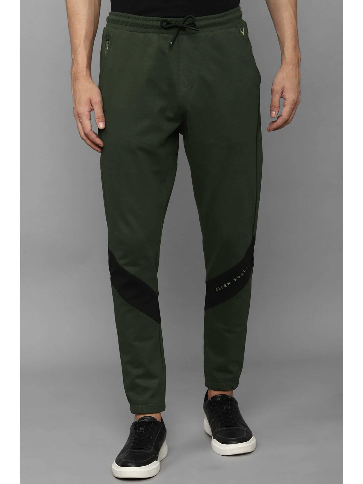 Allen Solly Tribe Men Green & Black Solid Track Pants - Price History