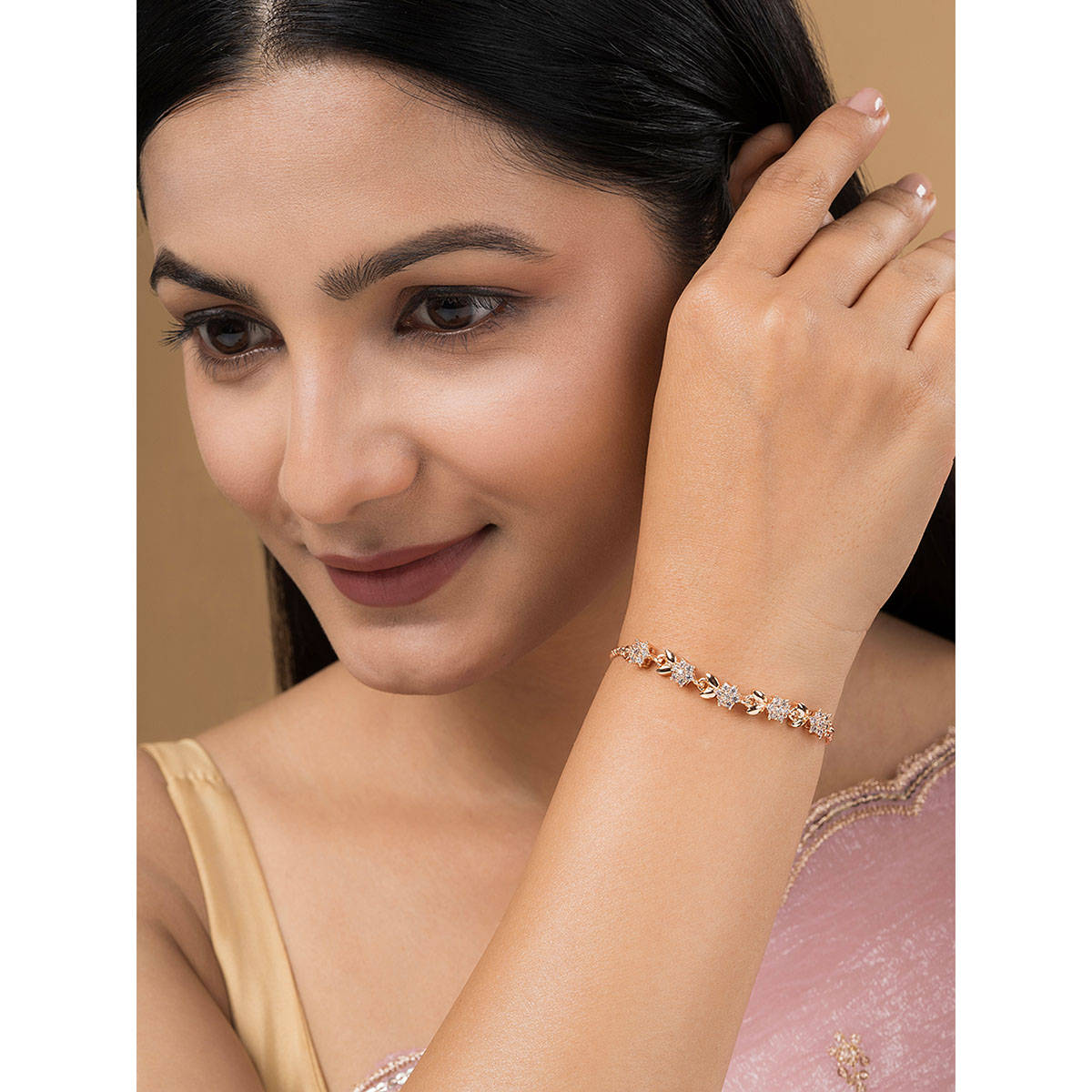 Teejh Twinkle Rose Gold Floral Bracelet