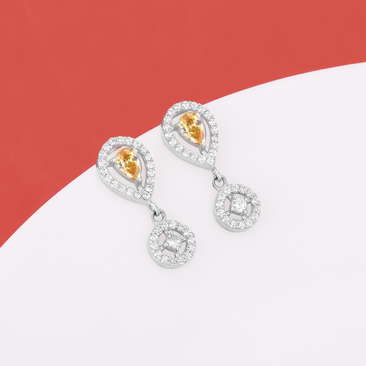 GIVA Sterling Silver Honey Stone Drop Earrings for Womens and Girls