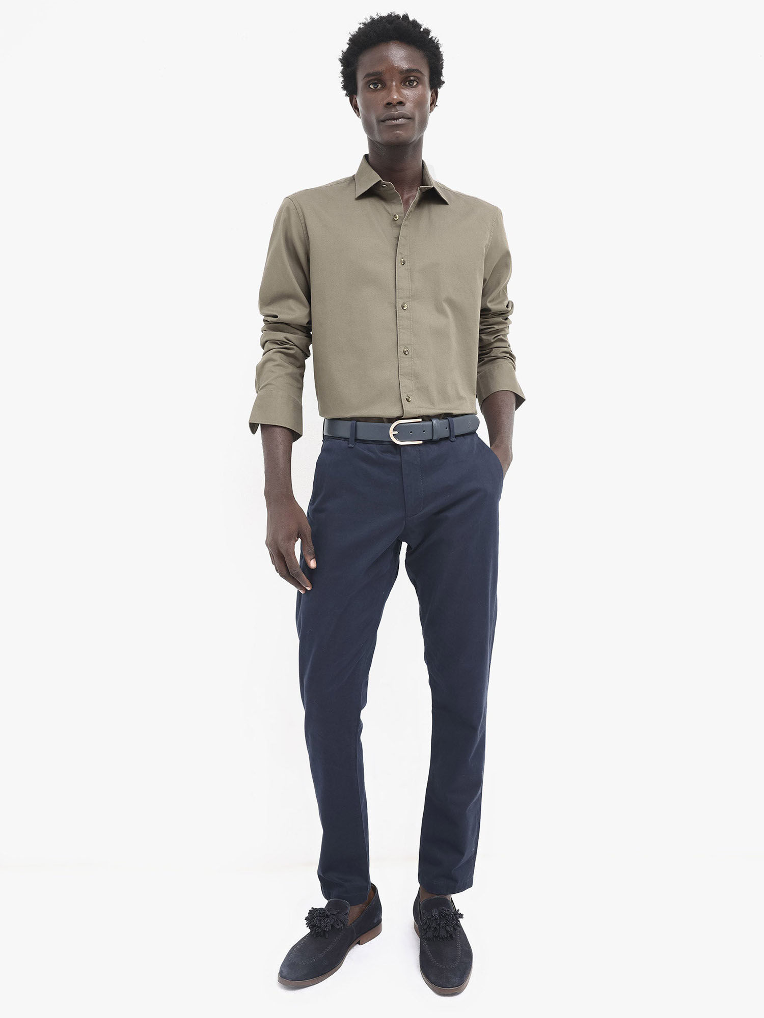 Buy Rare Rabbit Men Khaki Solid Casual Shirt Online