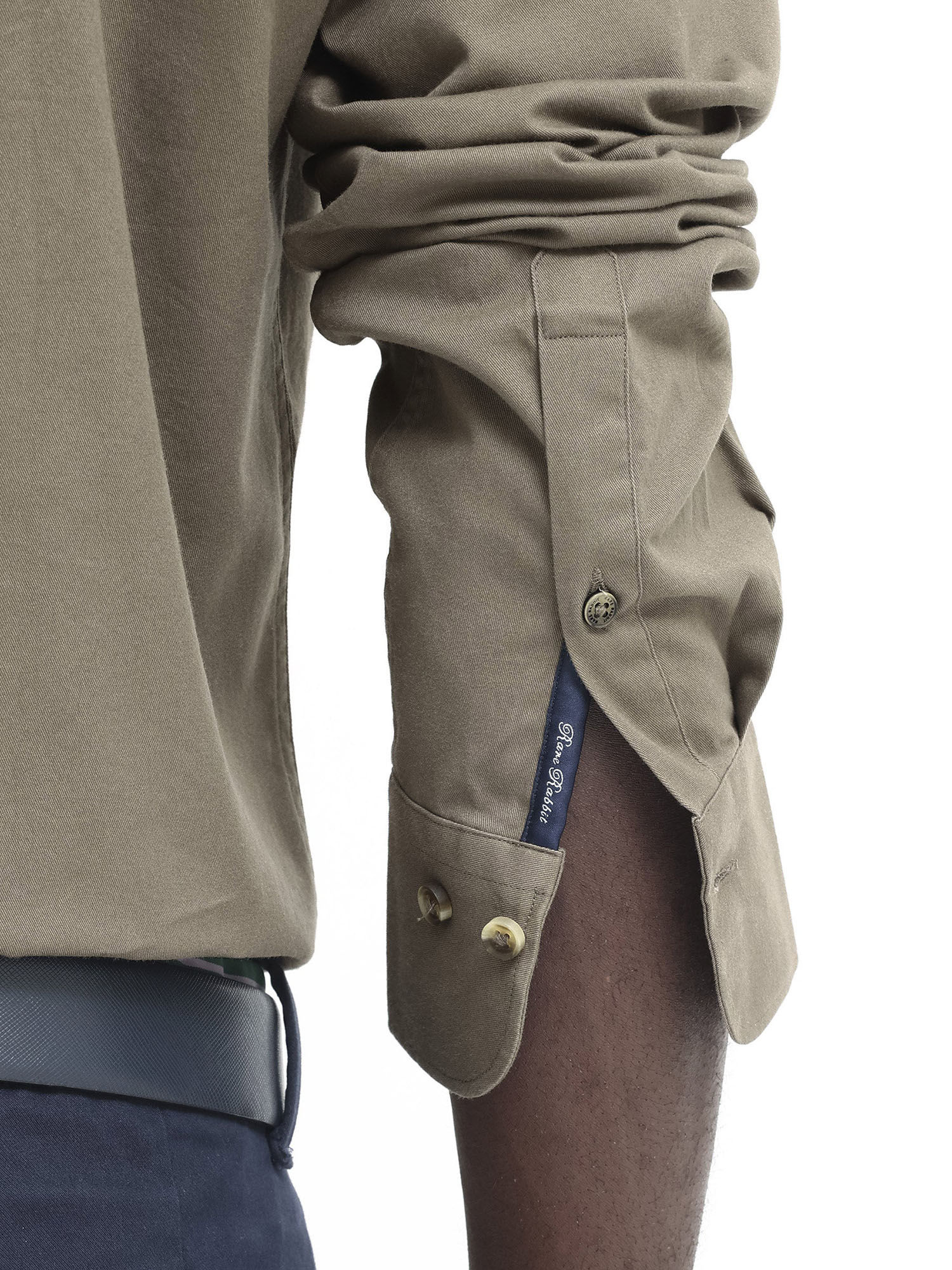 Buy Rare Rabbit Men Khaki Solid Casual Shirt Online