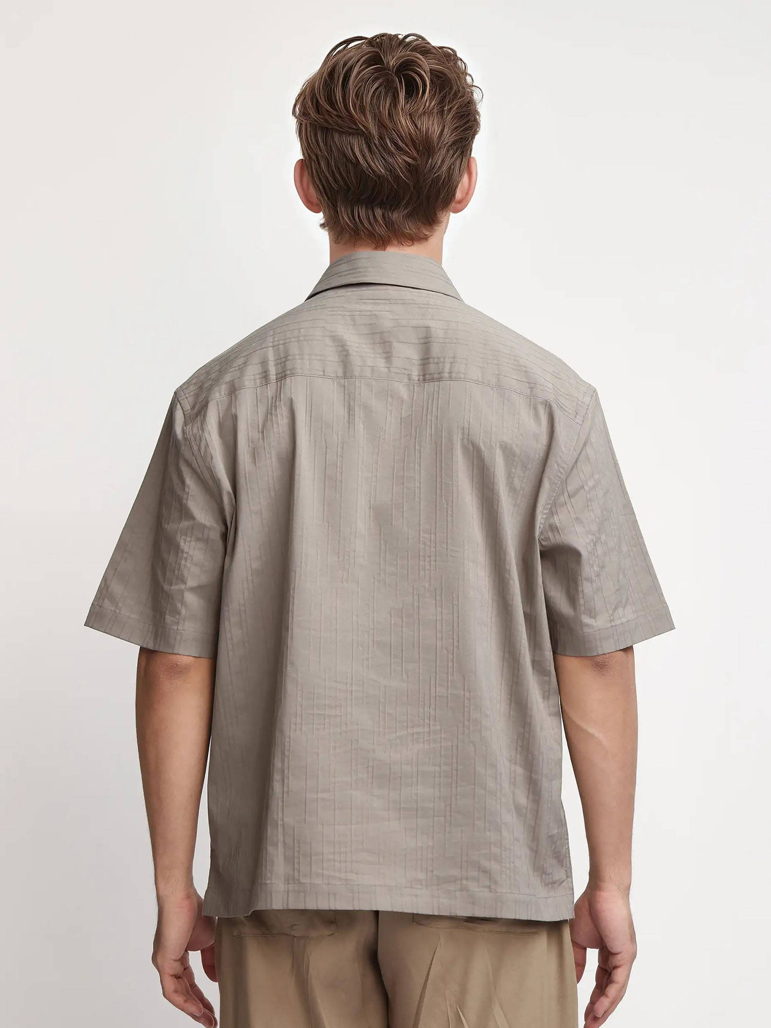 Buy Rare Rabbit Men Grey Self Design Casual Shirt Online