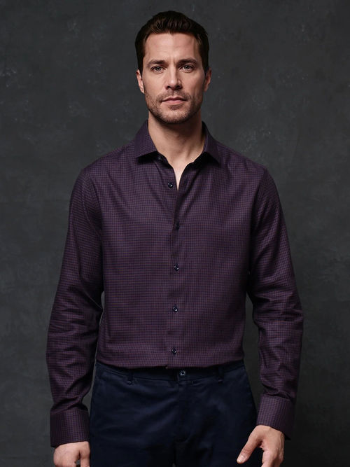 Rare Rabbit Men Purple Solid Casual Shirt