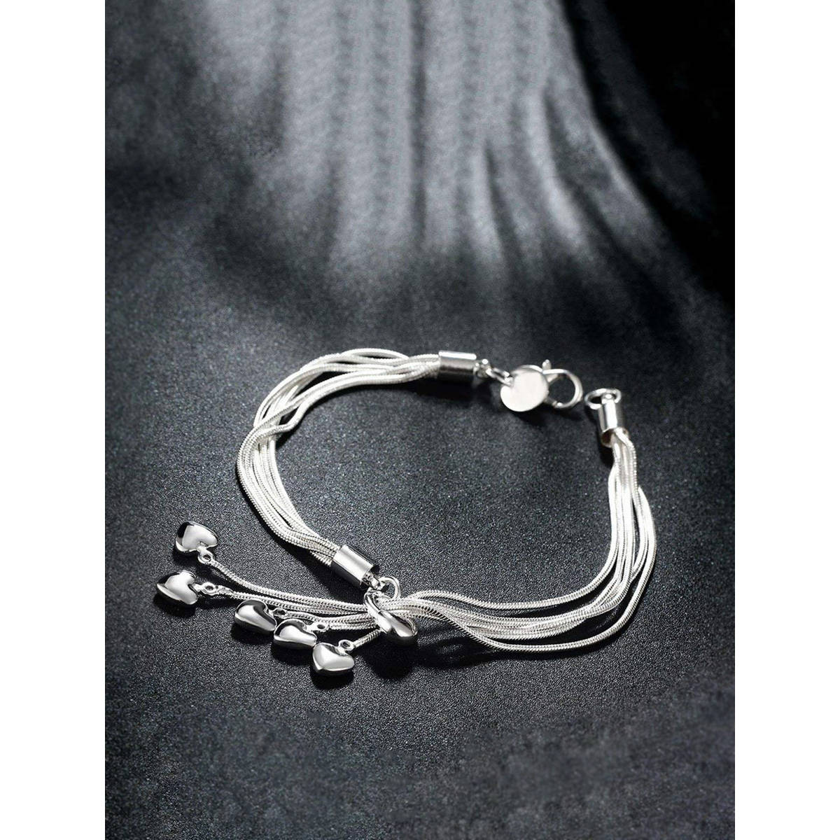 Yellow Chimes Women Silver-Toned Charm Bracelet