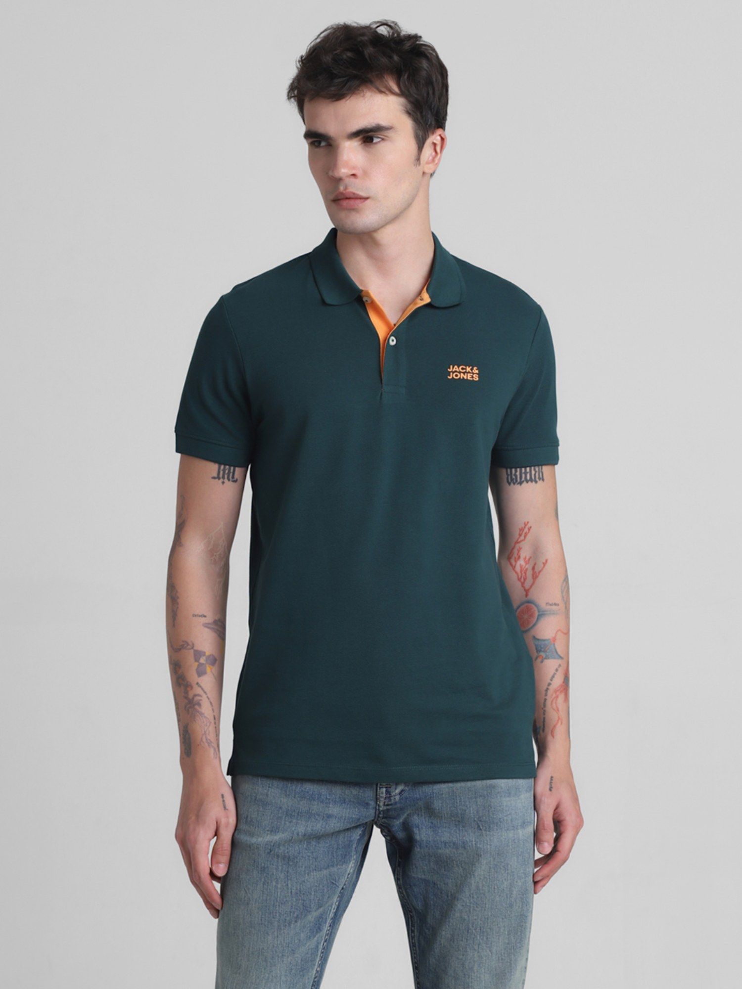 Buy Jack & Jones Green Slim Fit Polo Tshirt Online