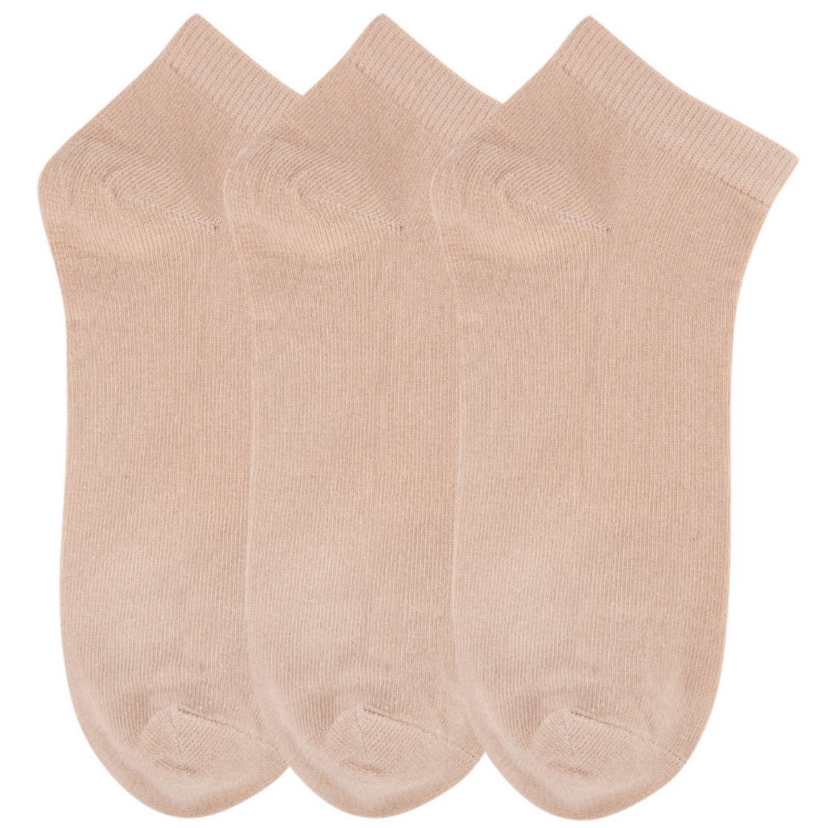 NEXT2SKIN Women's Low Ankle Length Cotton Socks - Pack of 3 (Skin:Skin:Skin)