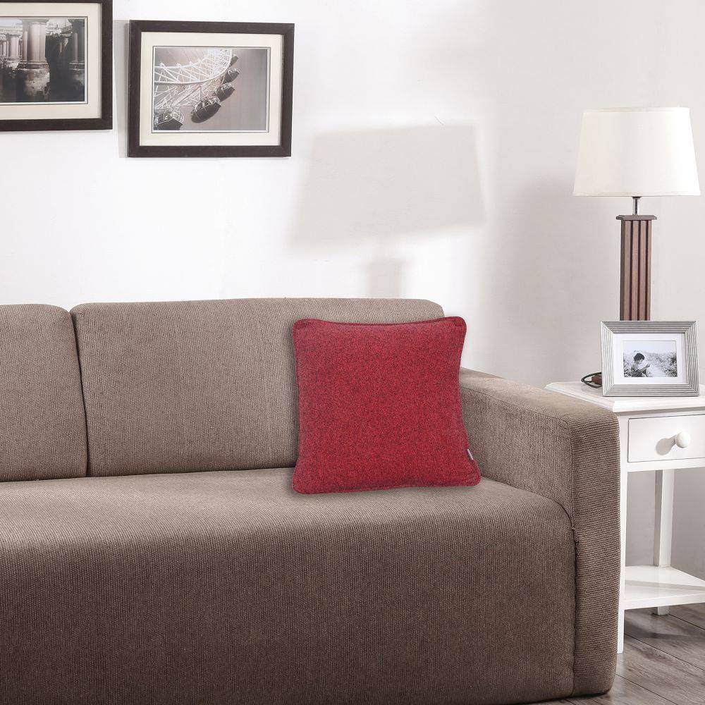 Maspar Colorart Charlotte Yarn Dyed Texture 310gsm Red Small Cushion Cover
