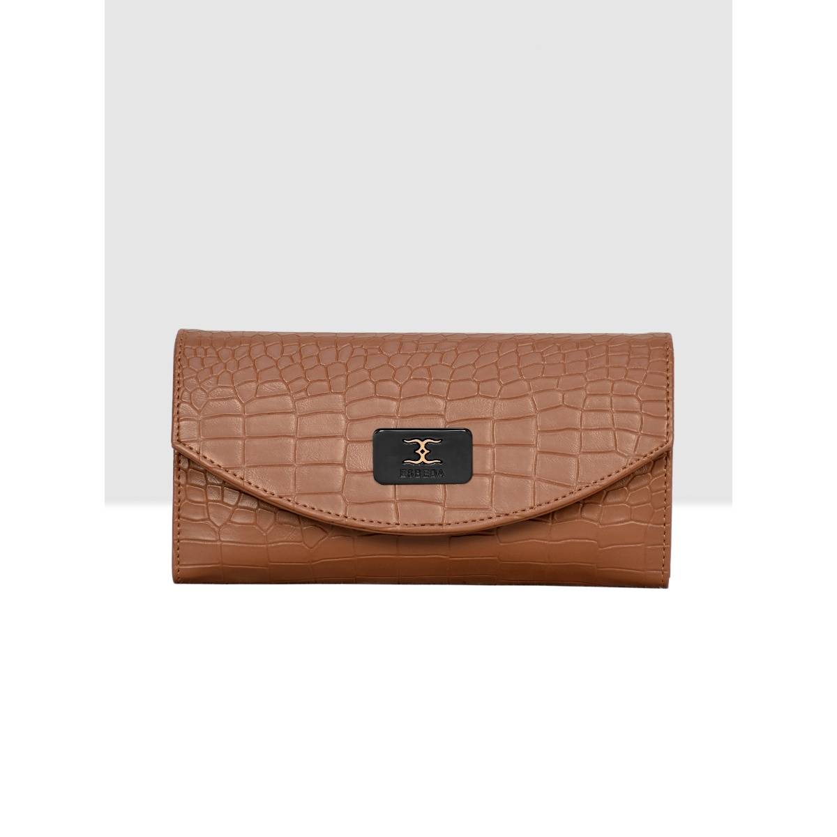 ESBEDA Tan Colour Croco Embossed Wallet for Women