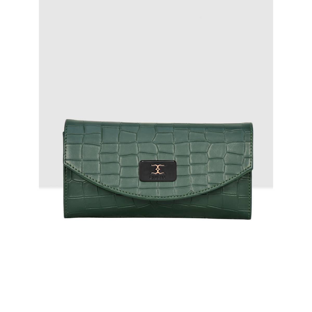 ESBEDA Green Colour Croco Embossed Wallet for Women