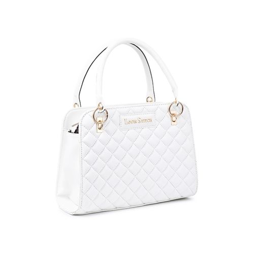 Louis Stitch Stylish White Satchel Bag Purse for Women