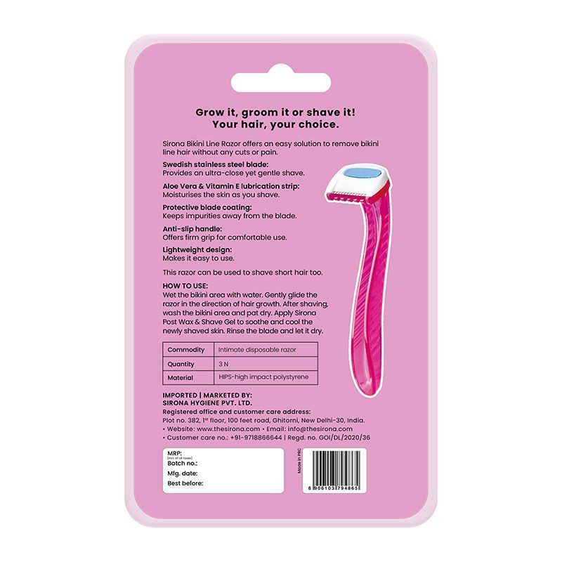 Sirona Disposable Bikini Line Razor for Women 3 Razors Buy Sirona