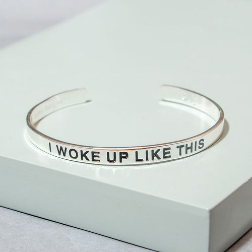 Pipa Bella by Nykaa Fashion Silver Plated I Woke Up Like This Karma Bangle