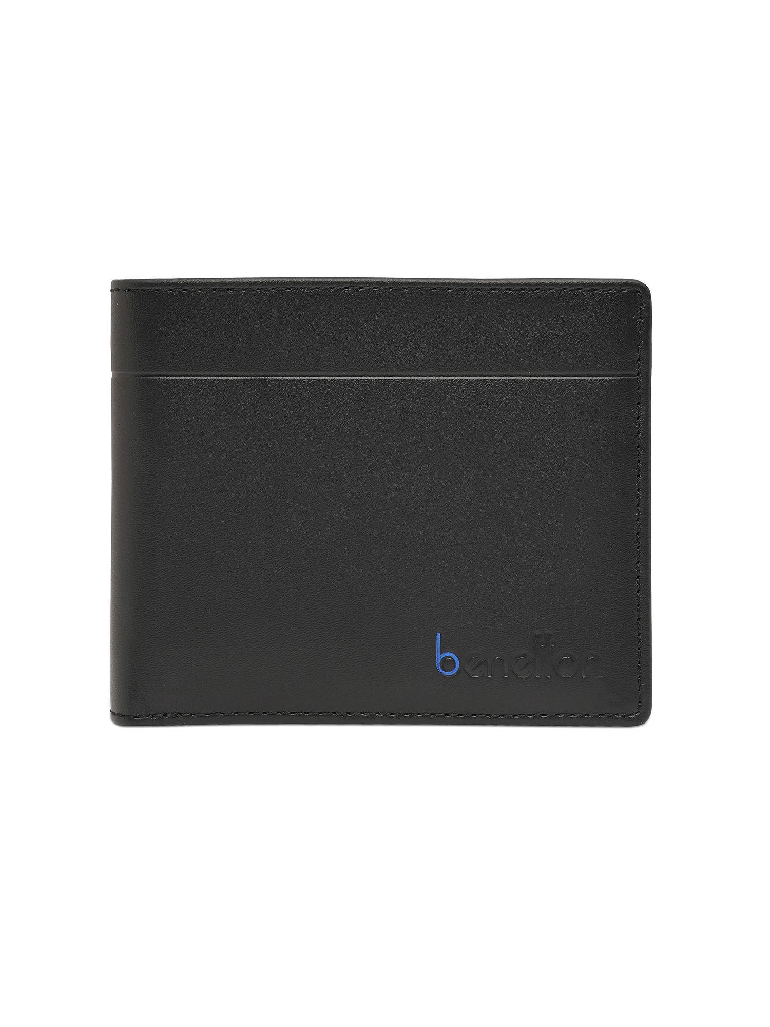 United Colors of Benetton Mens Leather Passcase Gweru Wallet - Black