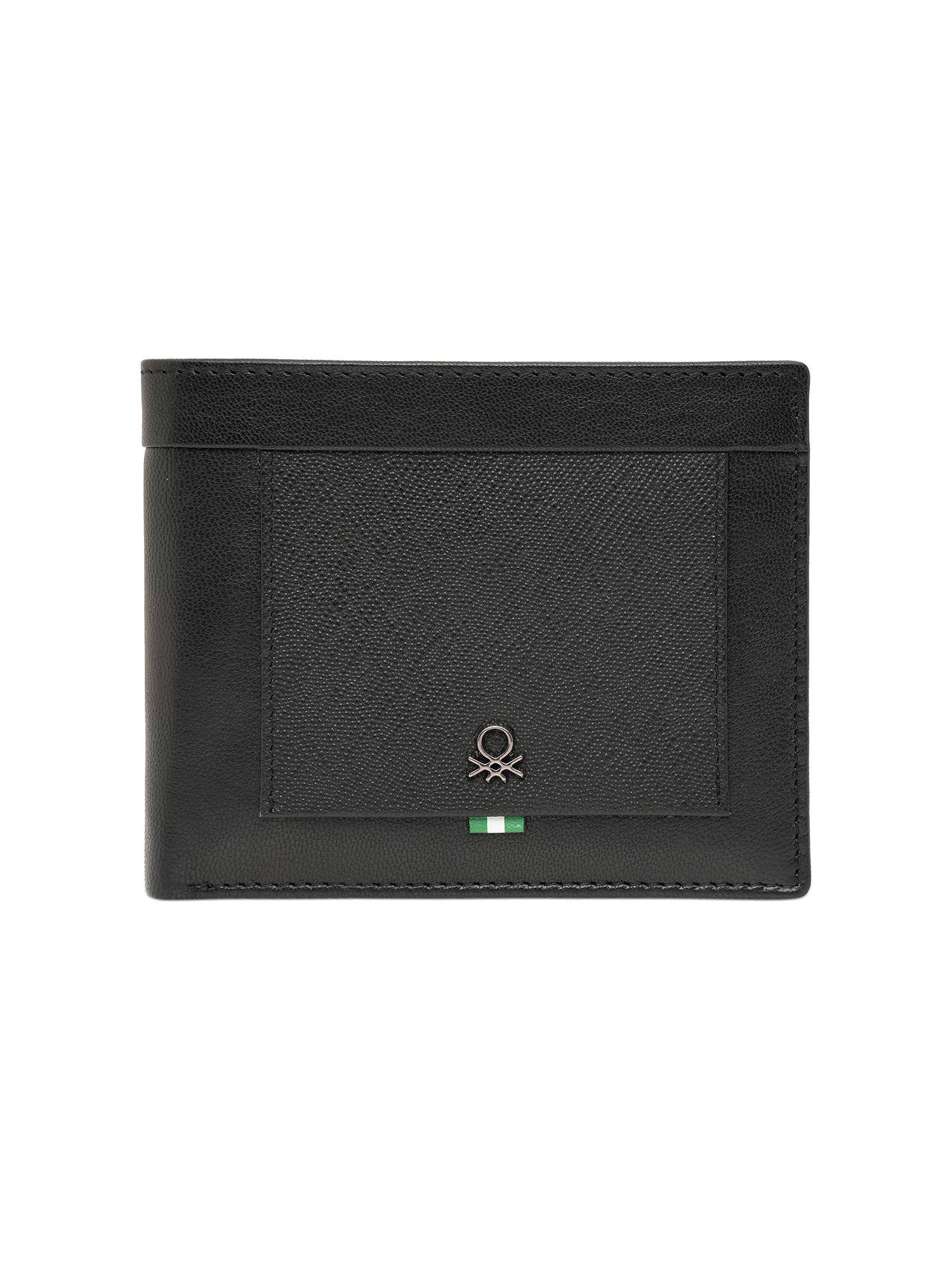 United Colors of Benetton Mens Leather Passcase Speyer Wallet - Black