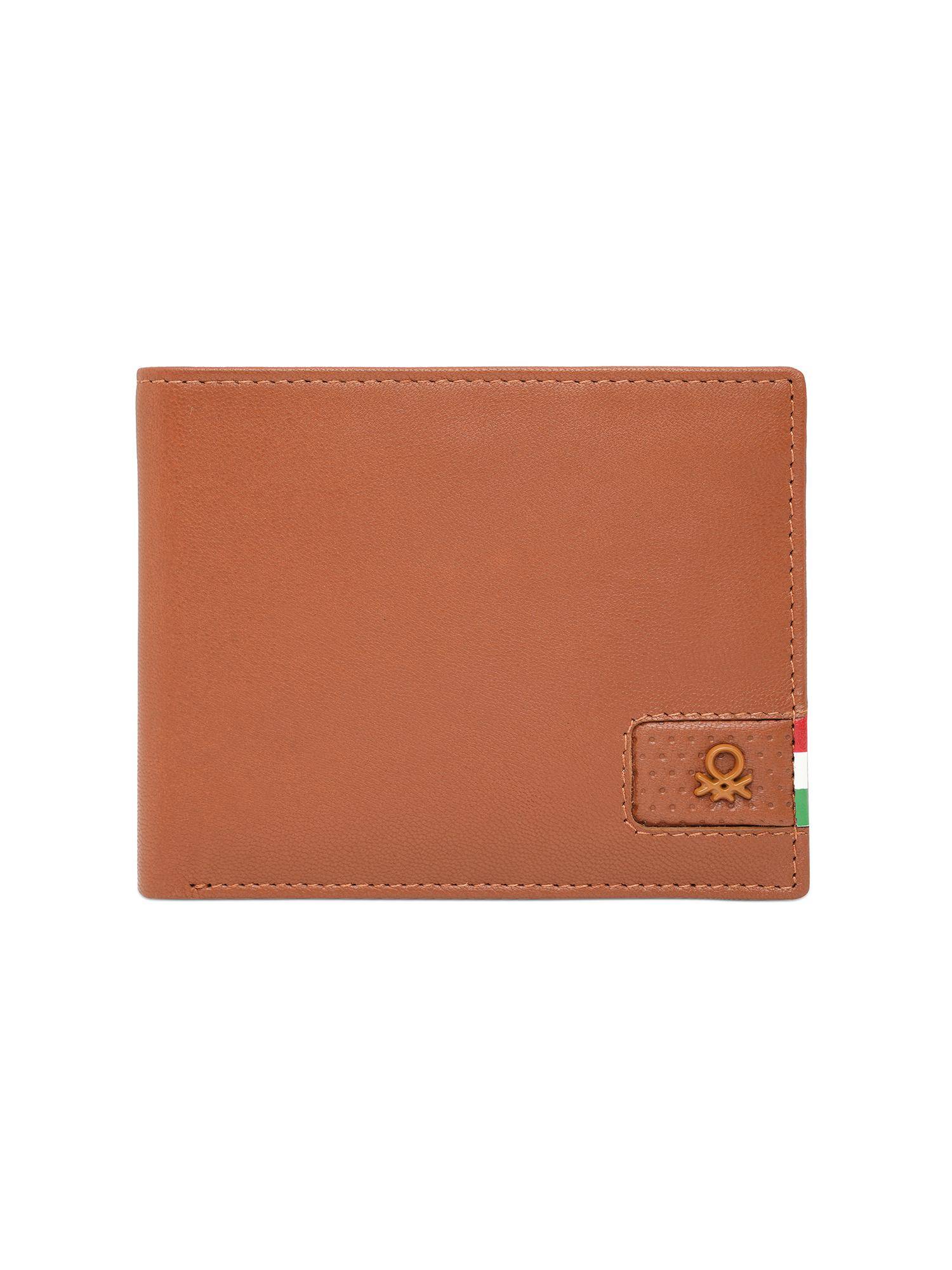 United Colors of Benetton Mens Leather Passcase Wittenberg Wallet - Tan