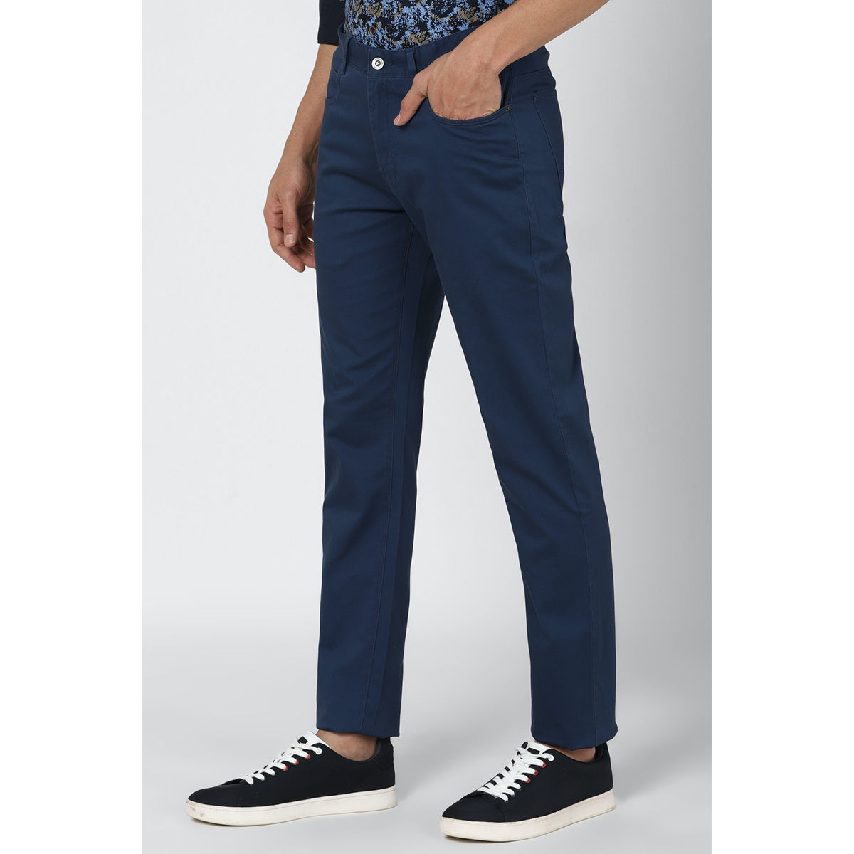 Navy Solid Trousers  Selling Fast at Pantaloonscom