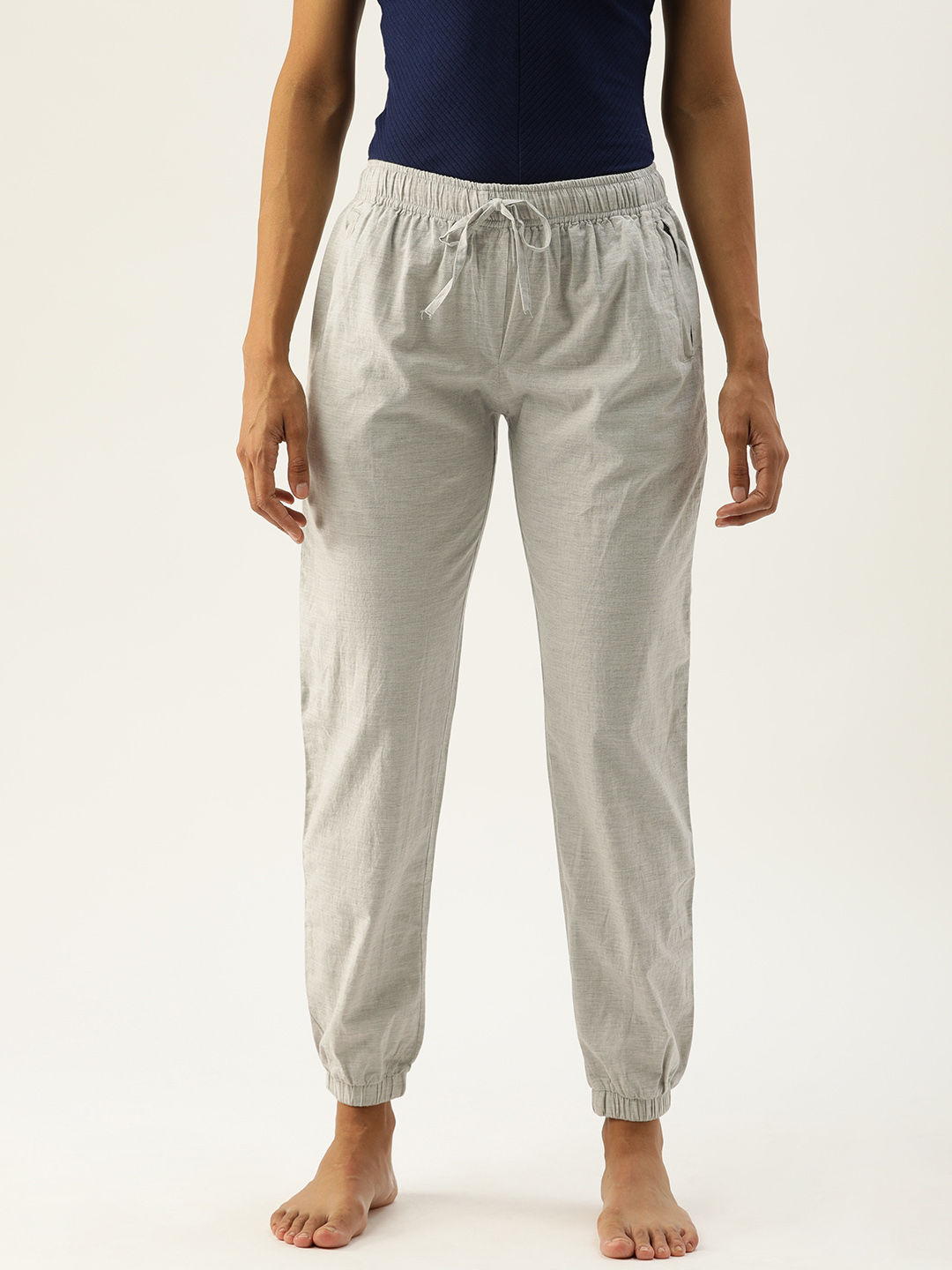 womens grey slim fit joggers