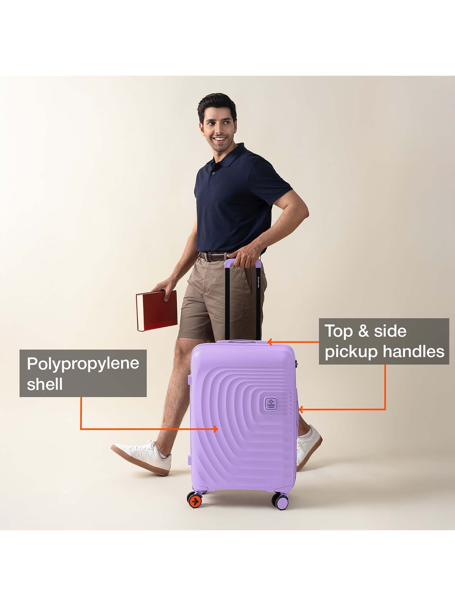 Buy Nasher Miles Boston Purple Hard-Sided Polypropylene Trolley