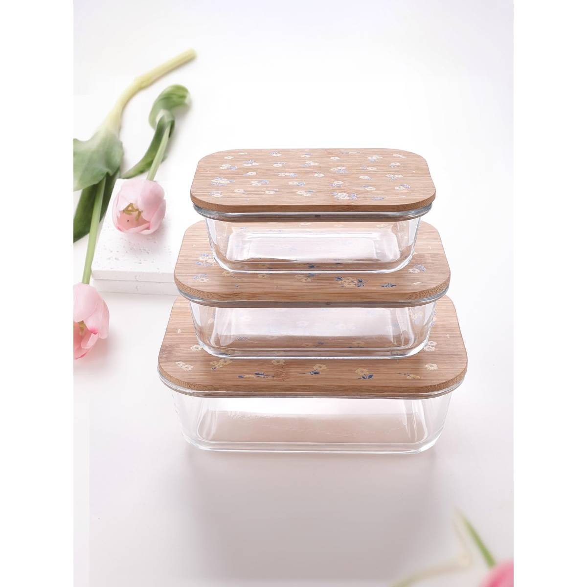UMAI Borosilicate Food Container - Rectangle Happy Dance