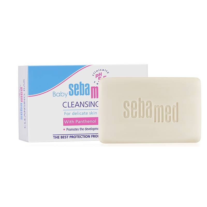 Sebamed Baby Cleansing Bar, pH 5.5 , Newborn Bathing, Soap Free, Tear Free