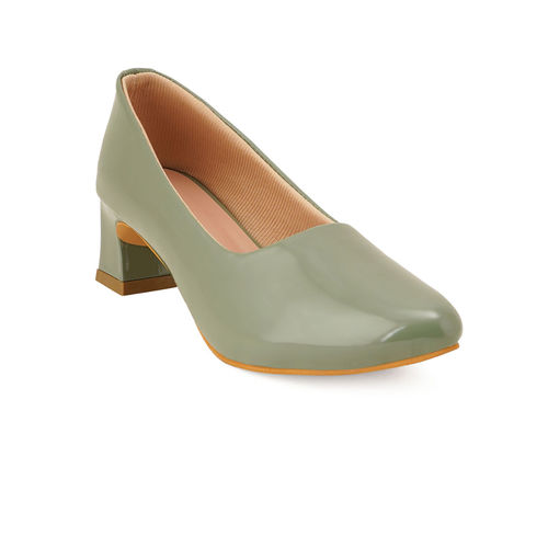 Buy SCENTRA Spain Solid Green Party Pumps Online