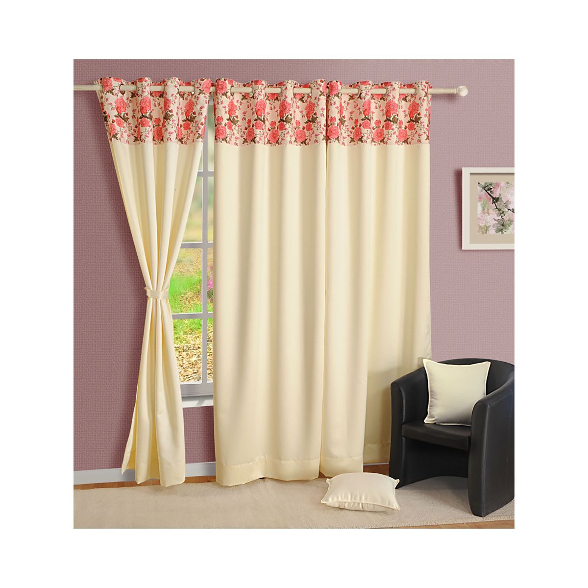 Swayam Polyester Pack of 1 Eyelets Door Curtain