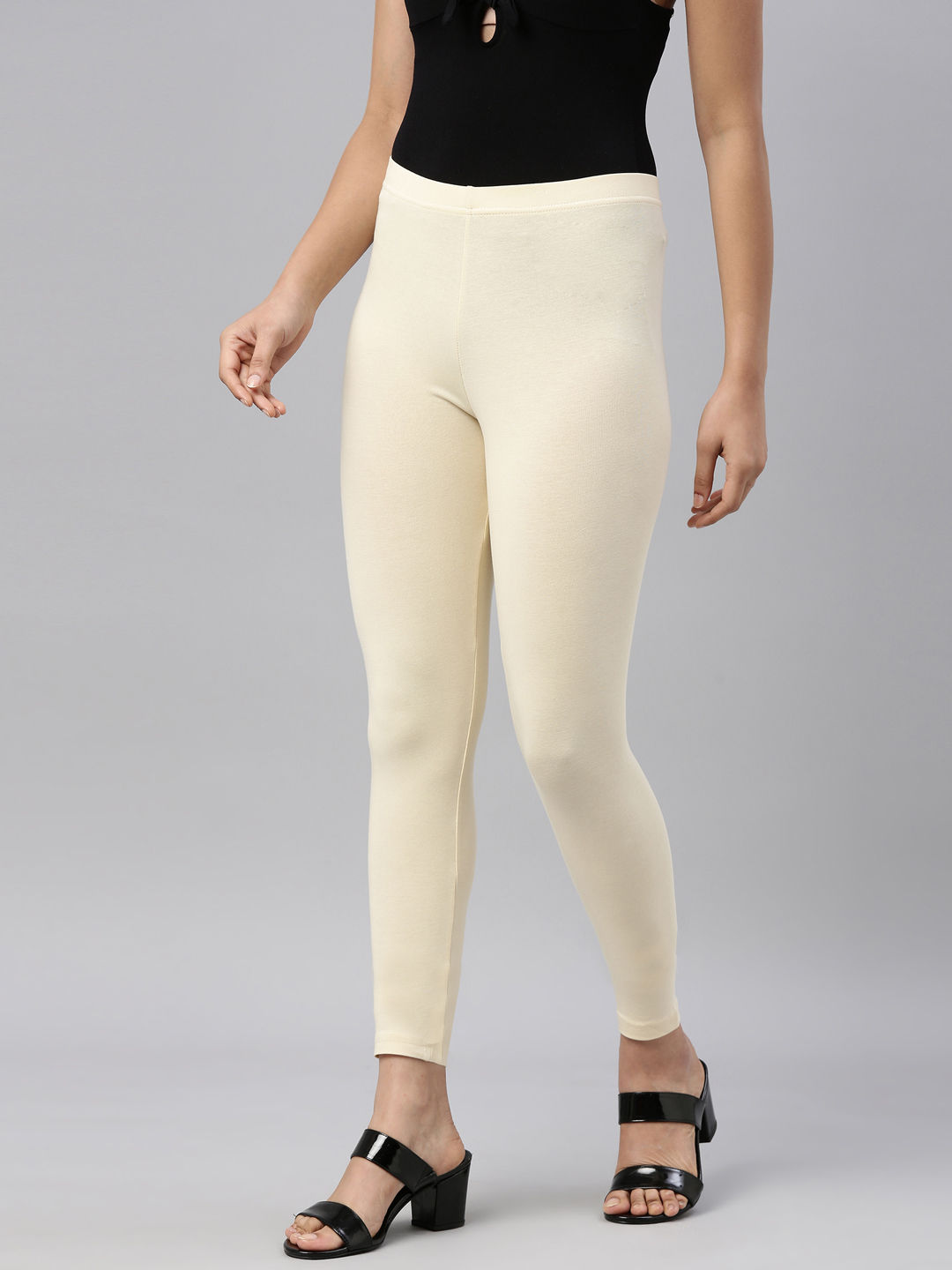 Buy B S Women's Slim Fit 3/4 Leggings in Combo Set Pac of 2 (XXL, Black-Cream  Color) at Amazon.in