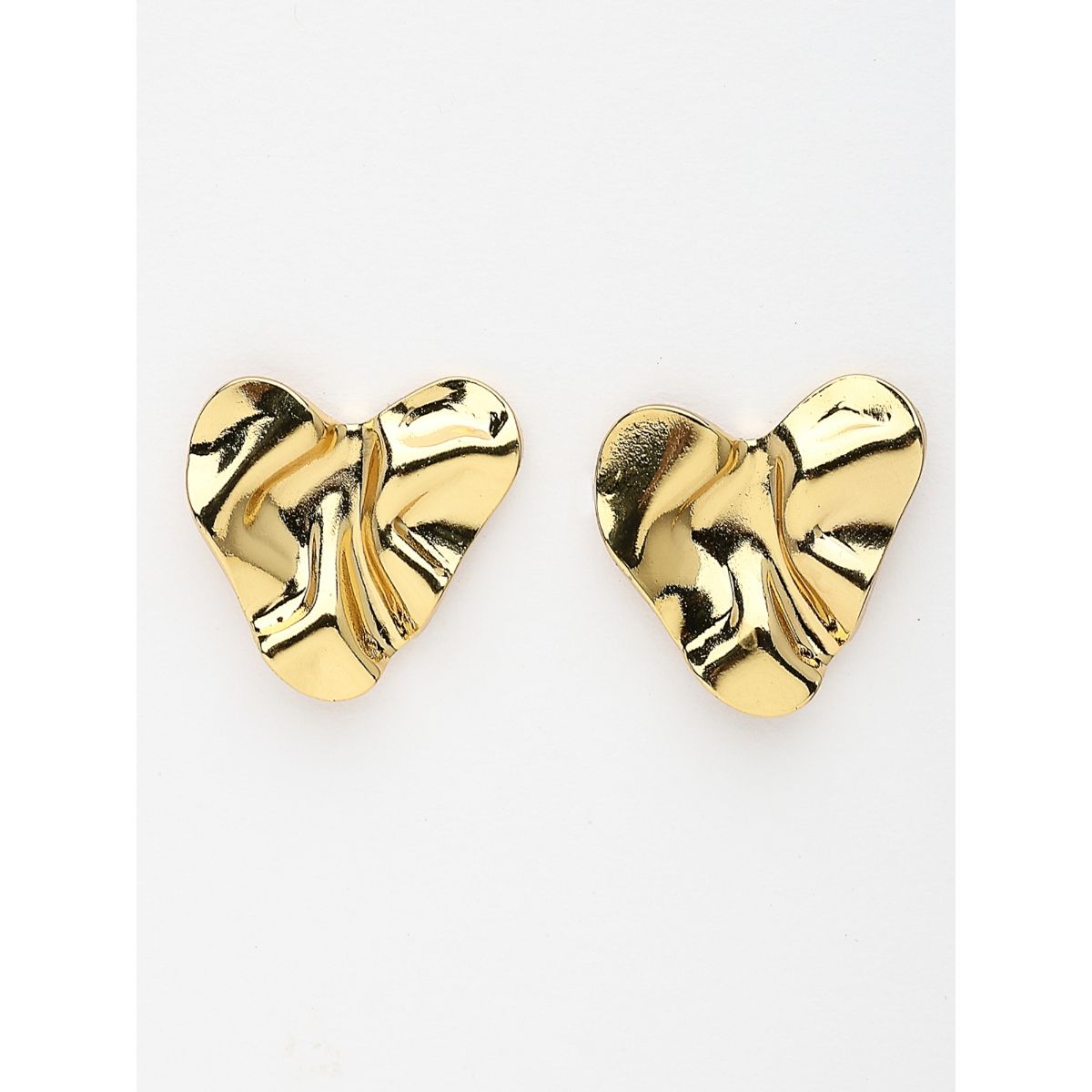 STUDIO SEVEN Caution Heart Earring Gold