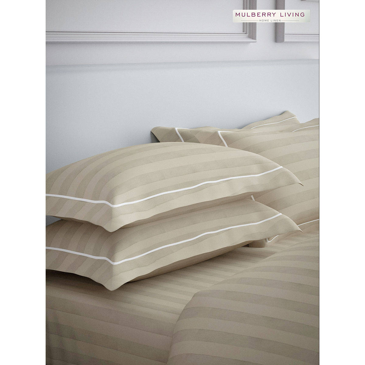 MULBERRY LIVING Elysian Stripes Pillow Covers - Beige