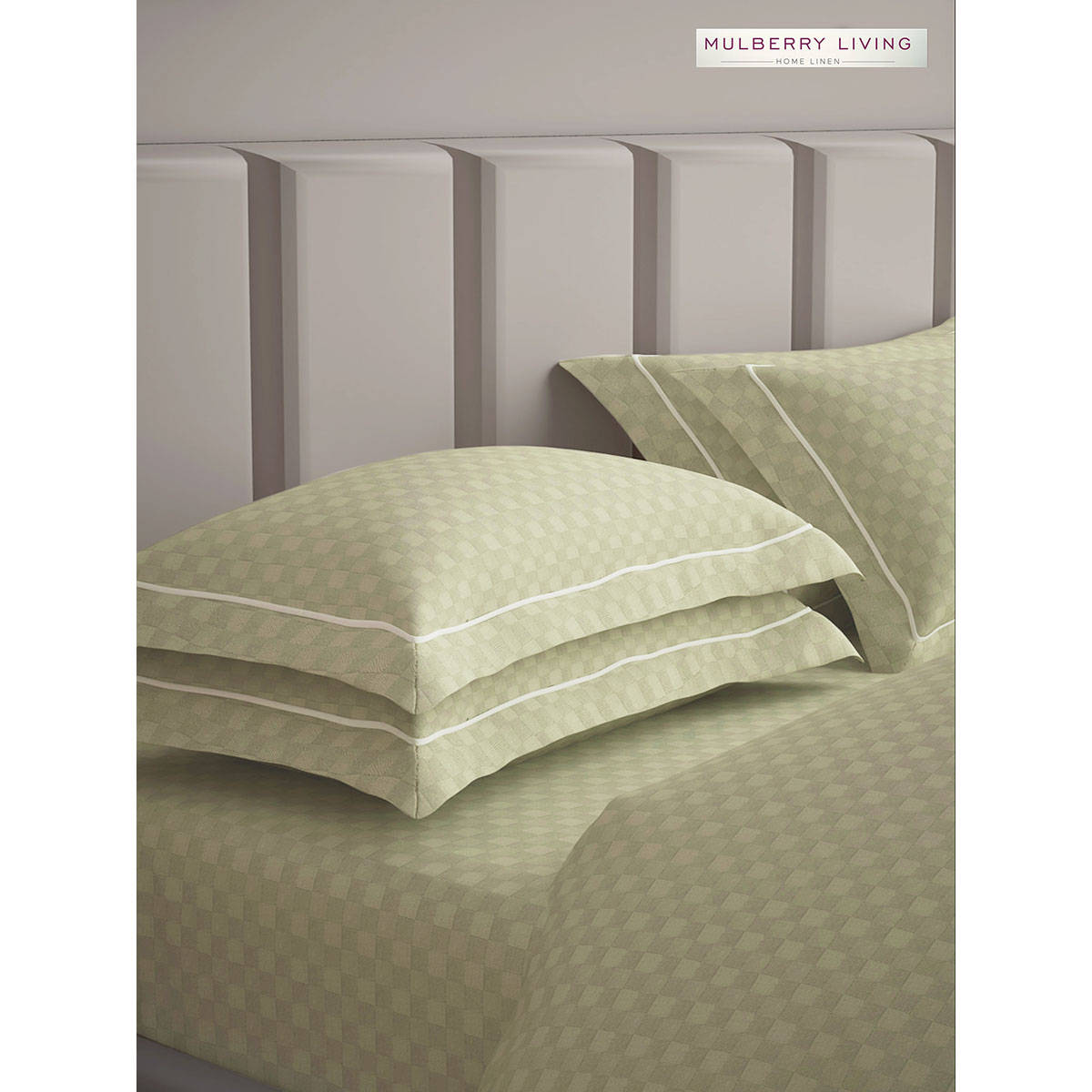 MULBERRY LIVING Urban Grid Pillow Covers - Beige