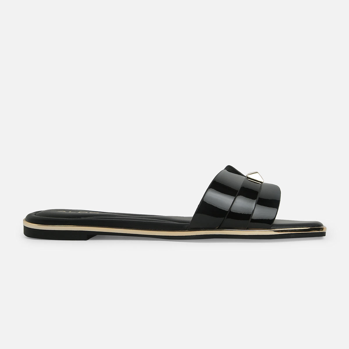 Buy Aldo Darine Synthetic Black Solid Flat Sandals Online