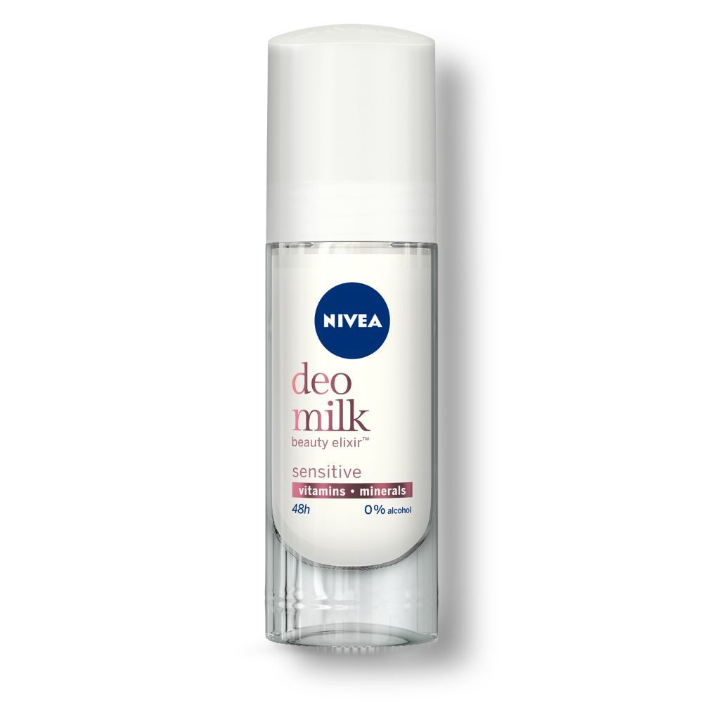 NIVEA Women Deodorant Roll On, Deo Milk Sensitive, for Beautiful, Nourished Underarms