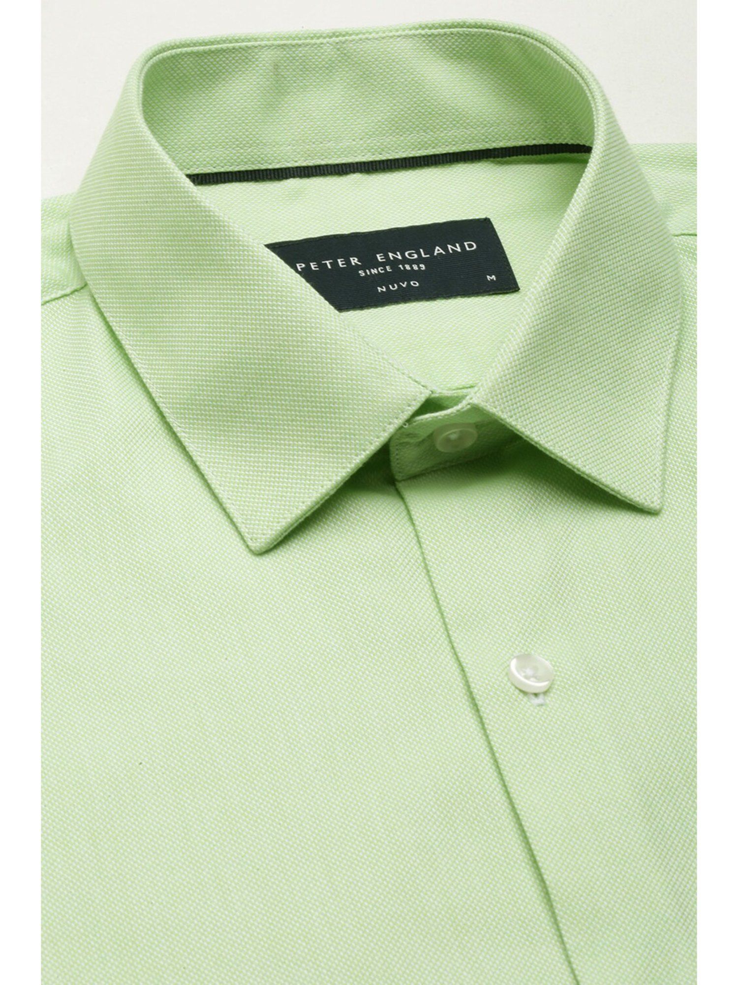 Peter England Men Green Regular Fit Formal Shirt Buy Peter England Men
