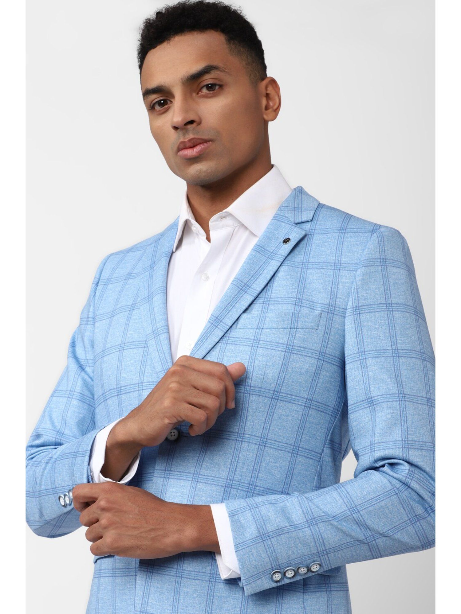 Van heusen blue hot sale check suit