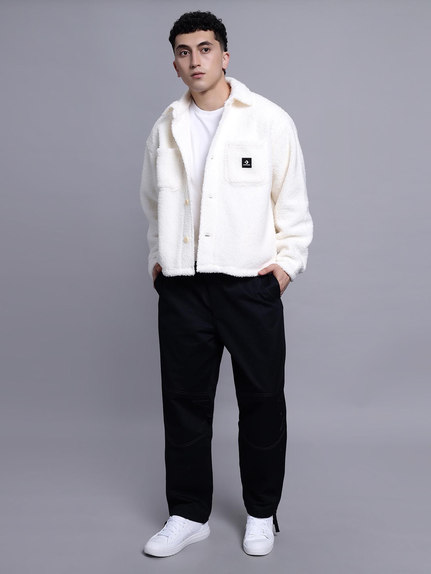 Converse Men White Sherpa Seasonal Jacket