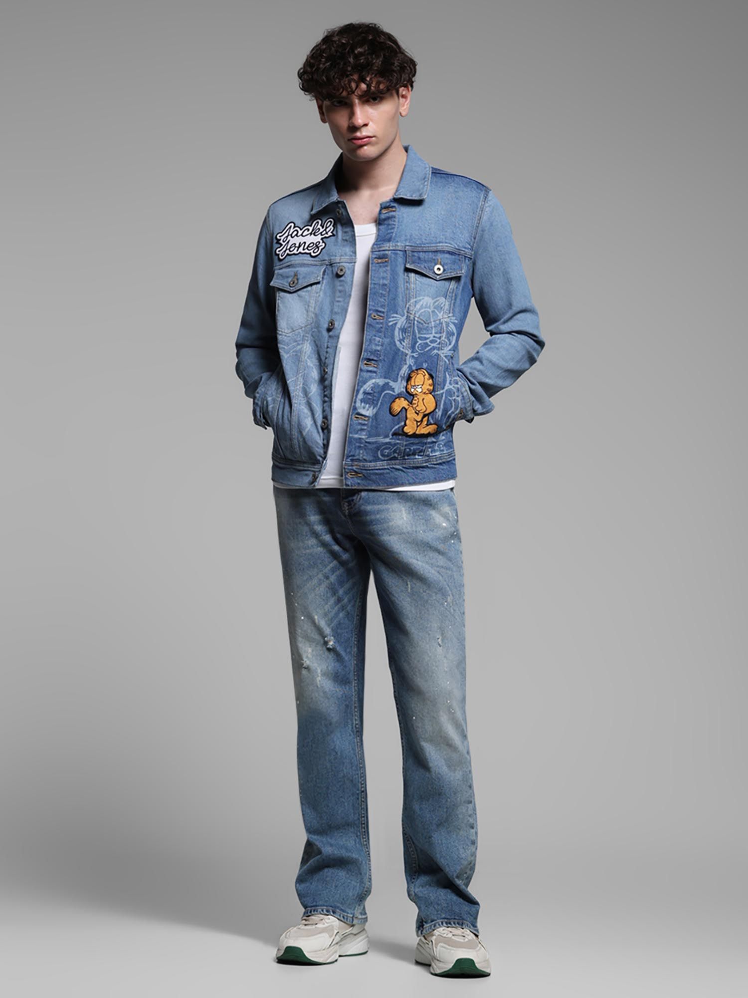 Mens graphic denim jacket best sale