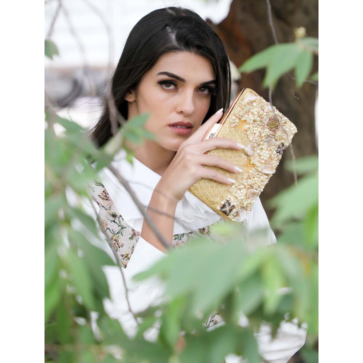 Buy Odette AweWorthy Gold Clutch Online