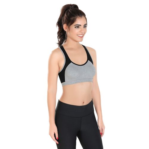 Bralux T Back Sports Bras For Women With Removable Pads - Black (32B)