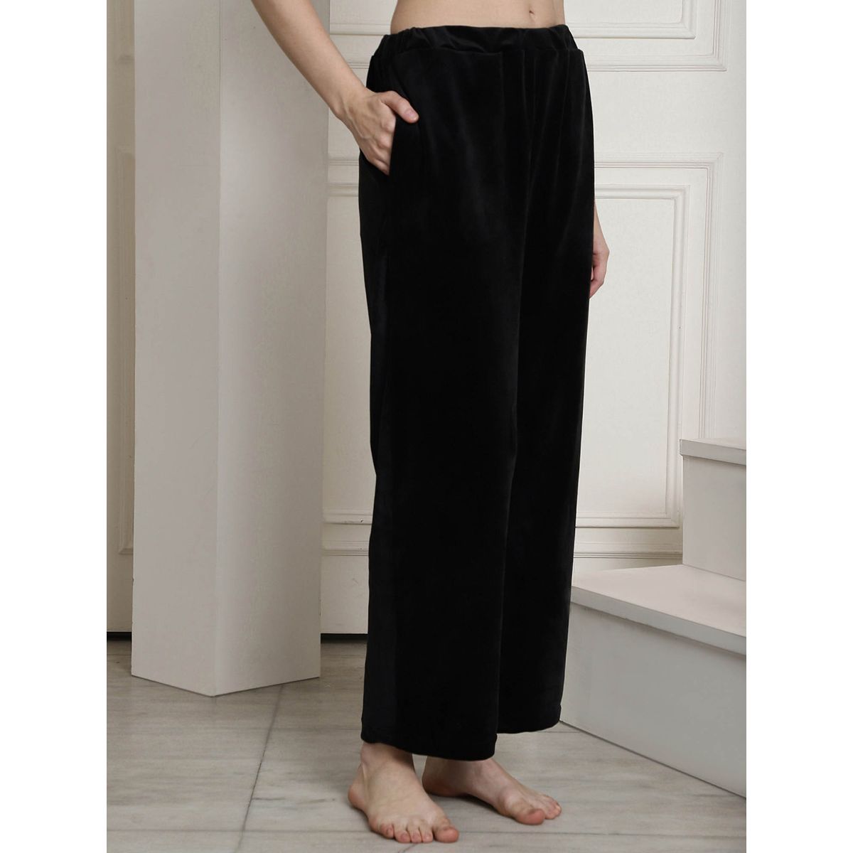 Secret Wish Black Velvet Lounge Pants Buy Secret Wish Black Velvet