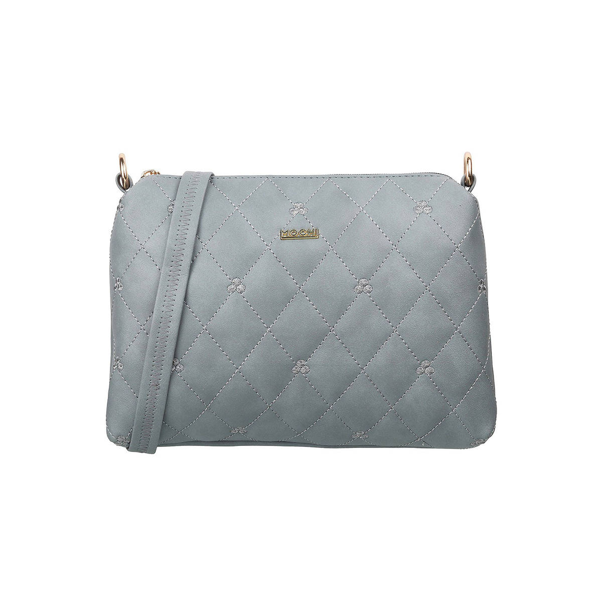 Metro Grey Solid Leather Sling And Cross Bag