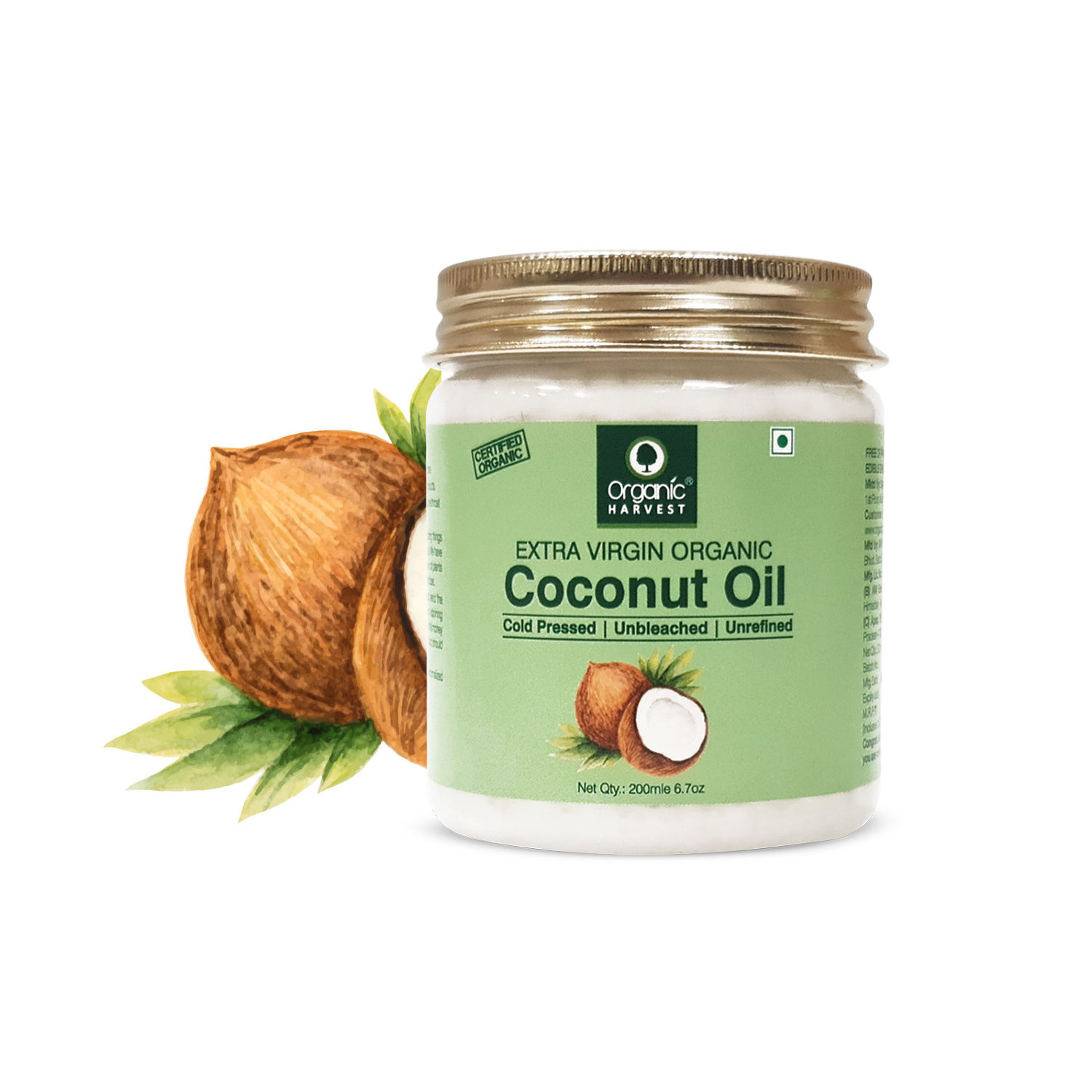 Organic Harvest Extra Virgin Coconut Oil Cold Pressed For Body Skin & Hair:  Buy Organic Harvest Extra Virgin Coconut Oil Cold Pressed For Body Skin &  Hair Online At Best Price In