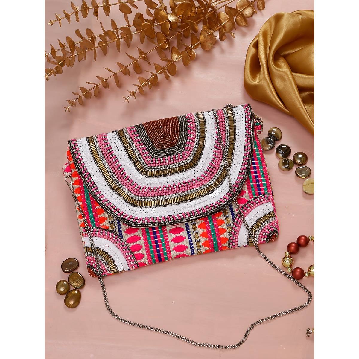 SWISNI Pink Boho Bag For Women (S)