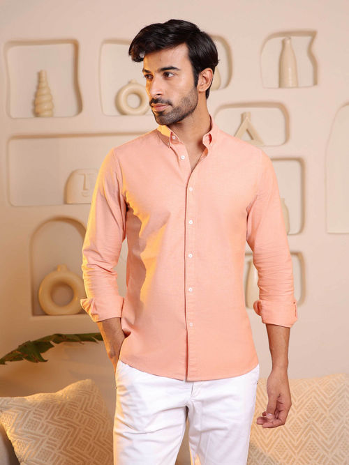 pastel orange dress shirt Men's Orange Button Down & Dress Shirts