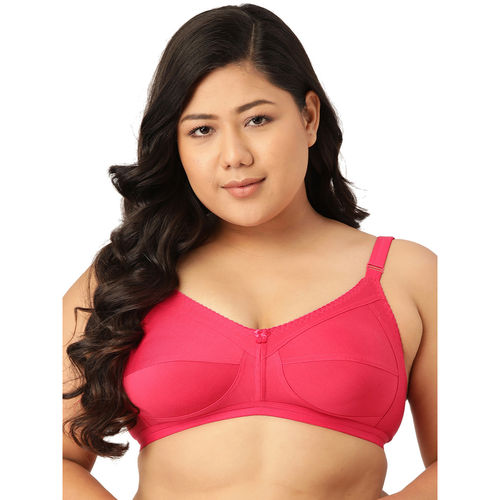 Buy Non-Padded Non-Wired Full Cup T-shirt Bra in Magenta - Cotton