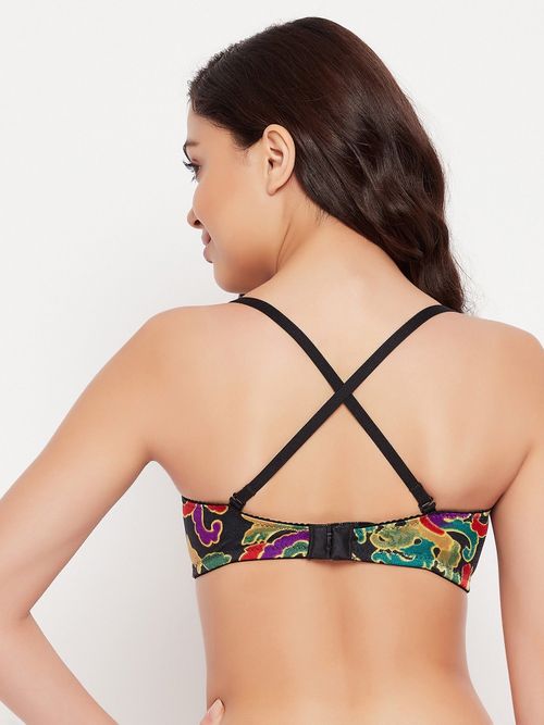 Buy Clovia Padded Non-Wired Full Cup Printed Multiway T-shirt Bra